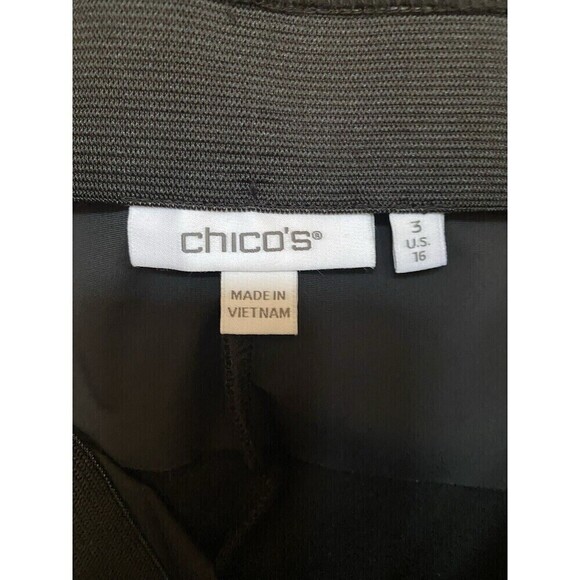 CHICO'S Black Dress Pants W/ Flowers On The Side Sz.3=16 - Picture 4 of 5